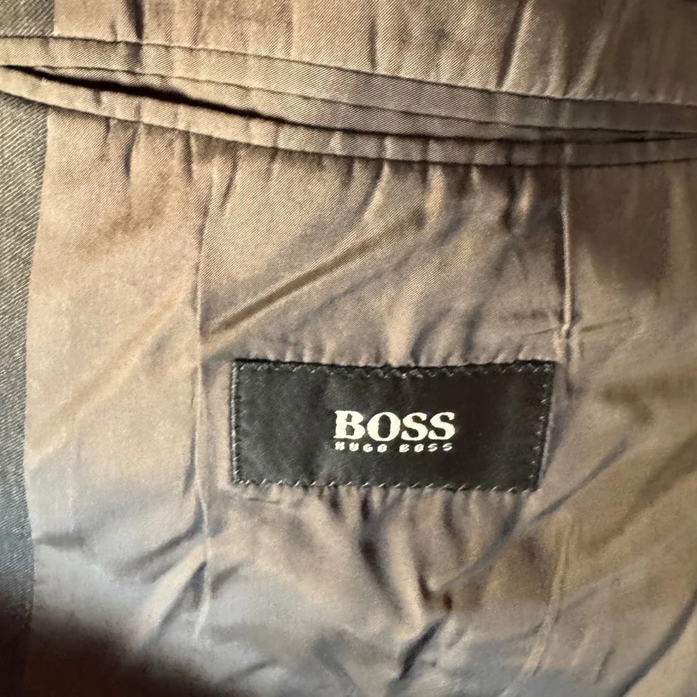 Hugo Boss‎ Suit Jacket Men Black Blazer Super 100 Made in USA Menswear Preppy